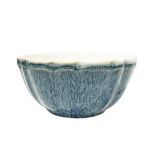 American Atelier Camilla Blue Scalloped Stoneware Dinner Bowls Set Of 3